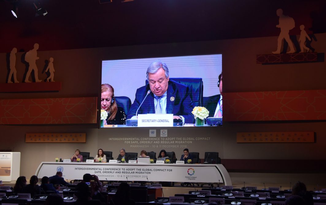 António Guterres hält eine Rede auf der UN-Konferenz