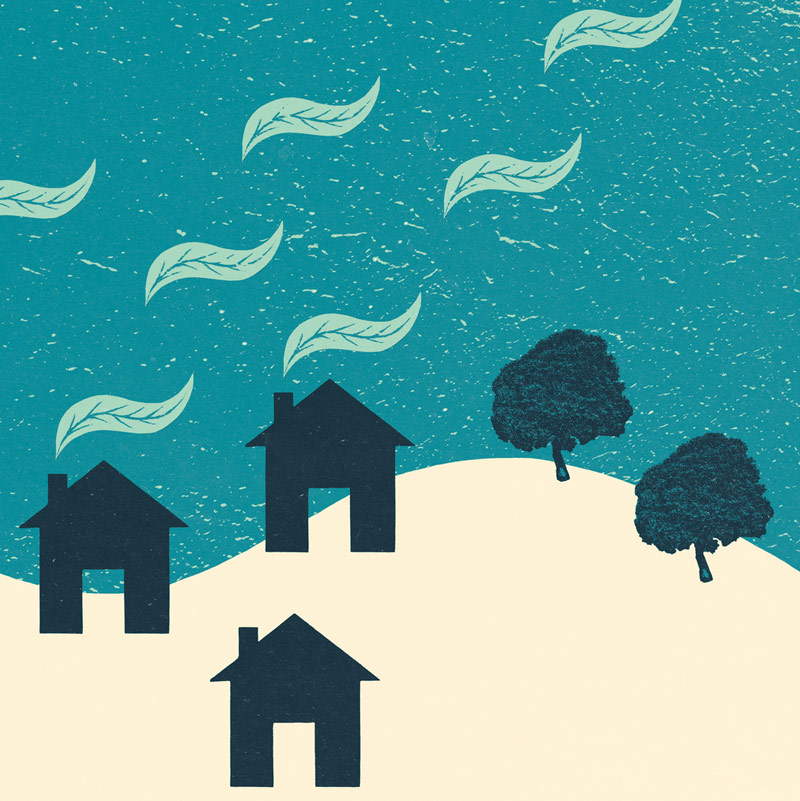 Illustration Symbolbild klimafreundliche Häuser